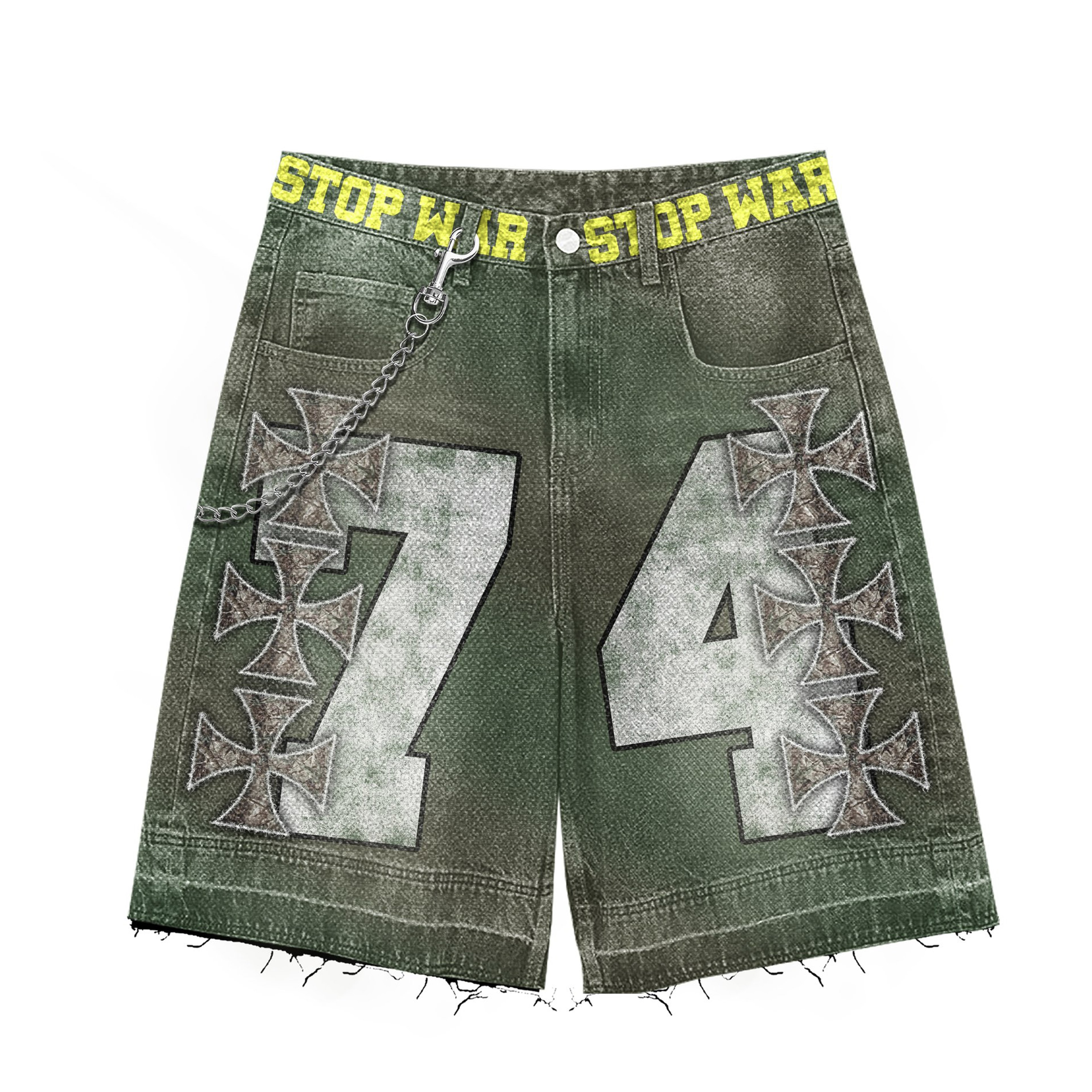 Stop War Denim Shorts