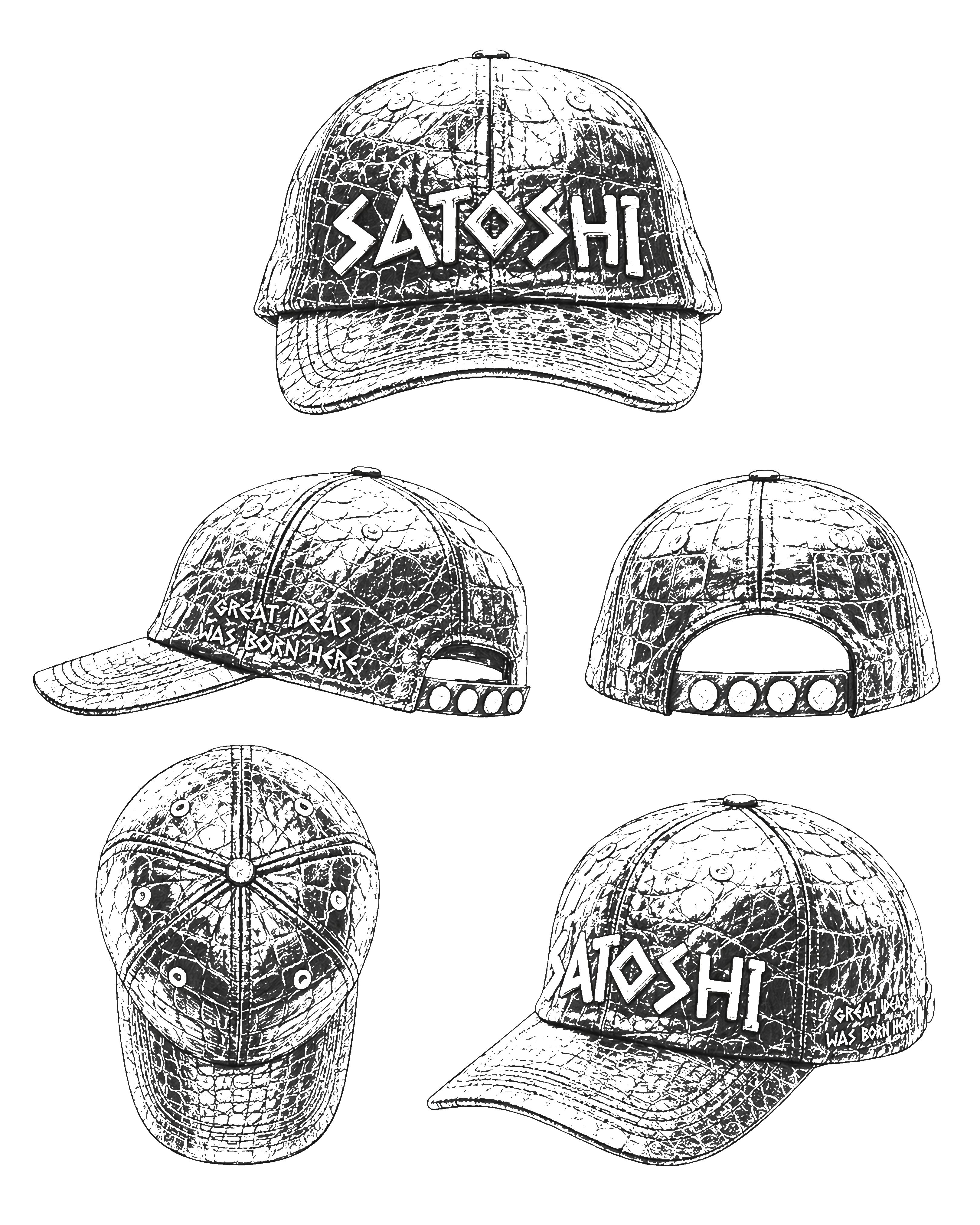 Leather Hat with Silver Details