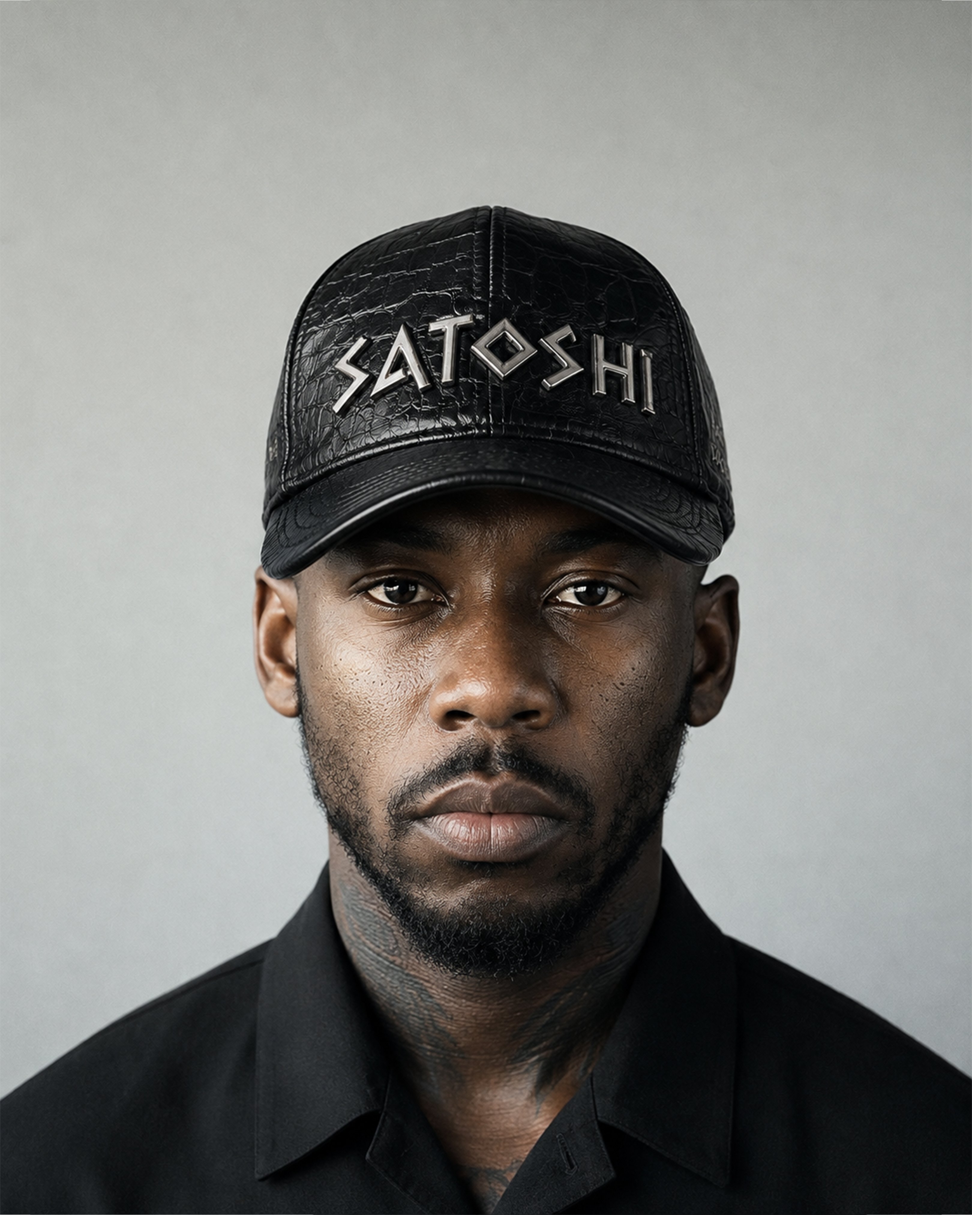 Leather Hat with Silver Details