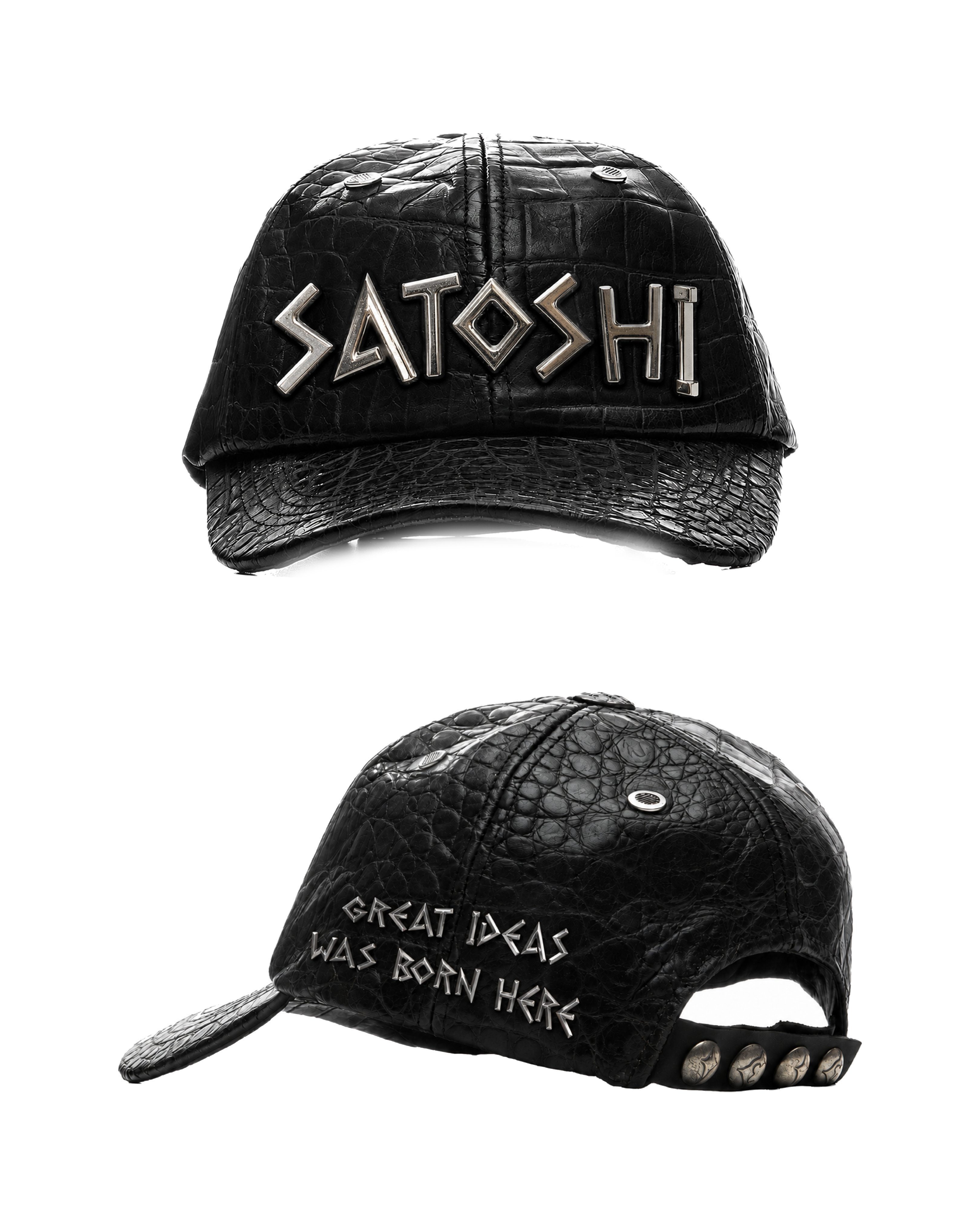 Leather Hat with Silver Details